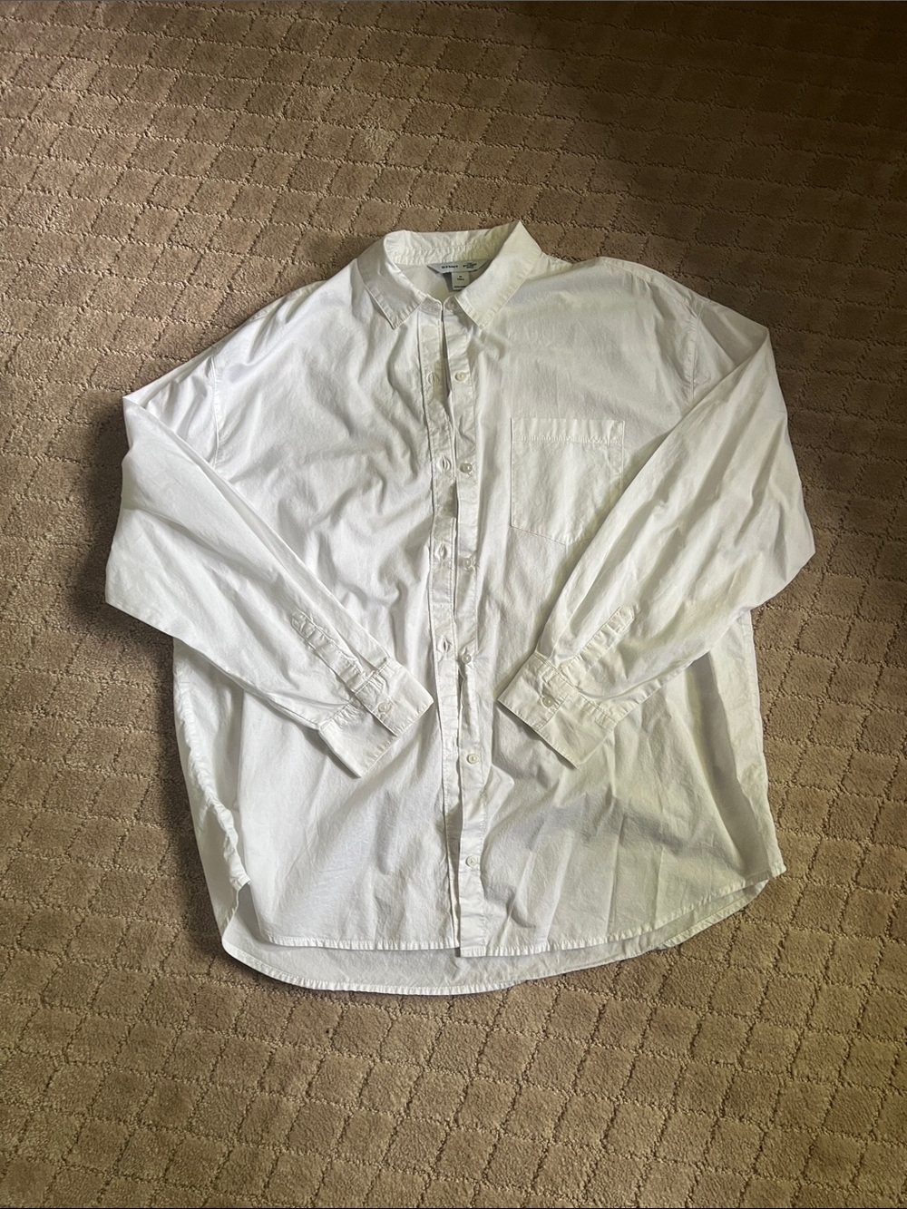 Old Navy White Boyfriend Button-Down Shirt